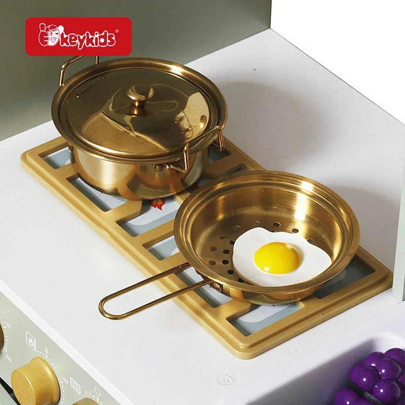Wooden Play Kitchen Set in Mint Green - Kids Pretend Play Kitchen Featuring Oven, Microwave and Sink W10K010B